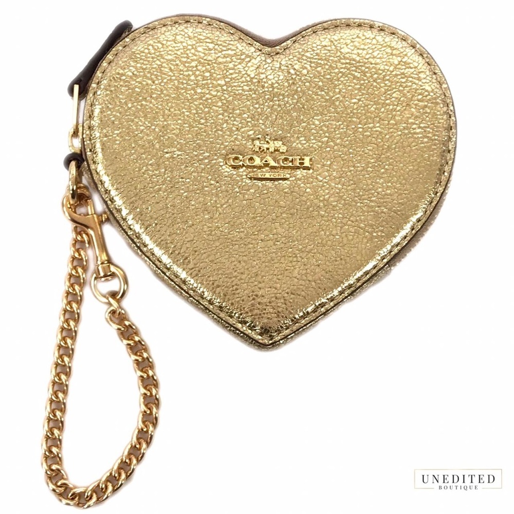 Coach Heart Coin Case with Chain